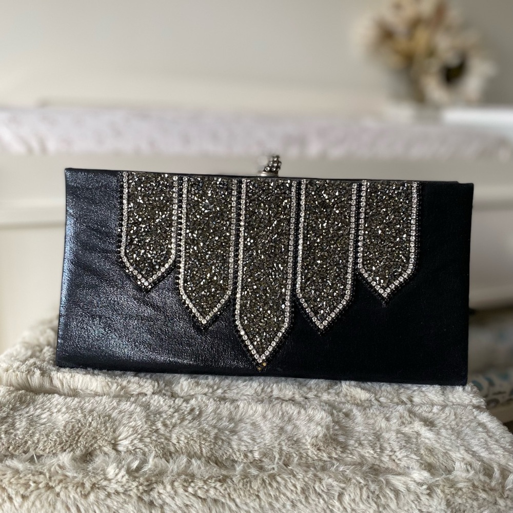 Bebe Rhinestone Clutch NWT - Picture 3 of 11